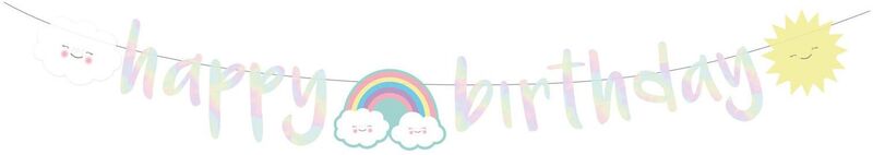Γιρλάντα Γράμματα Happy Birhtday Rainbow And Cloud 180εκ (M9904306)