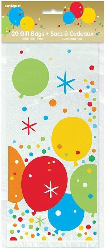 Τσάντες Δώρων Ζαλατίνας Με Μπαλόνια 20Τμχ (U58220)