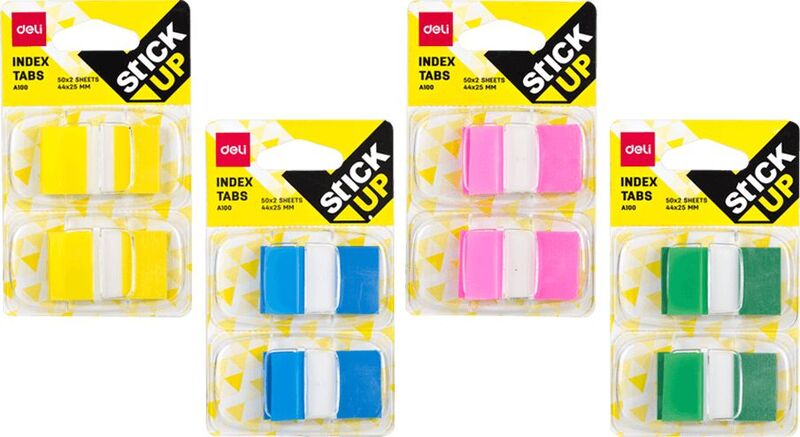 Deli Αυτοκόλλητοι Σελιδοδείκτες Διάφανοι-4 Χρώματα-1Τμχ (231.943224)