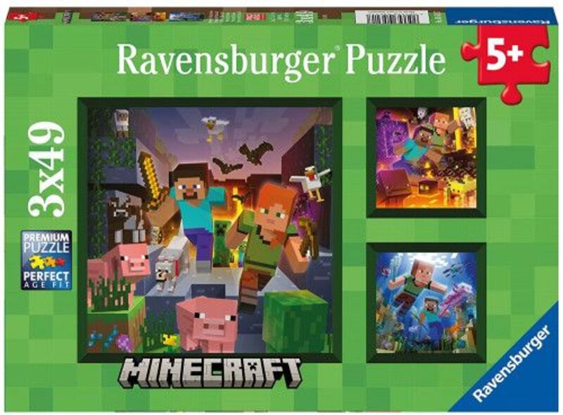 Ravensburger Παζλ 3X49 Minecraft Biomes (05621)