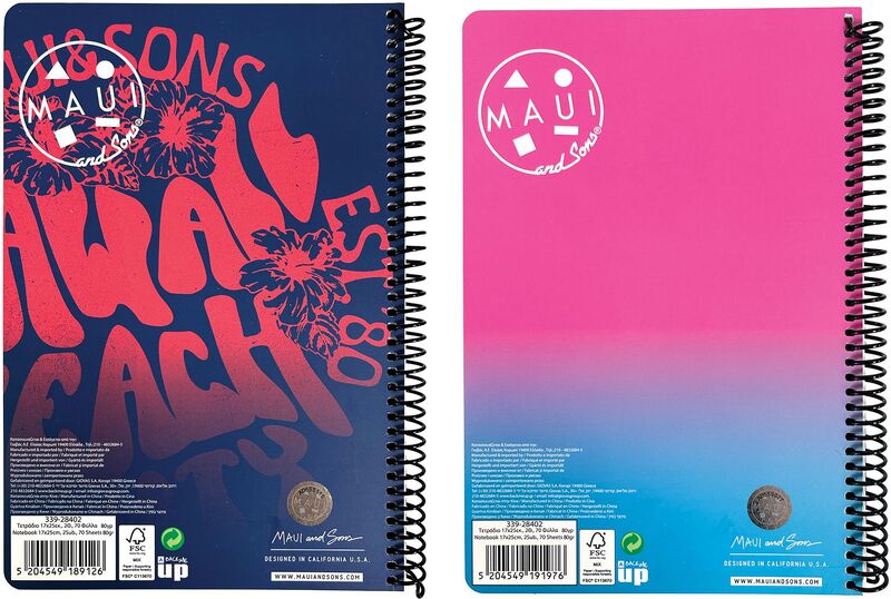 Maui Beach Party-Island Τετράδιο 17X25 Σπιράλ 2 Θεμάτων 70 Φύλλων-2 Σχέδια (339-28402) φωτογραφία