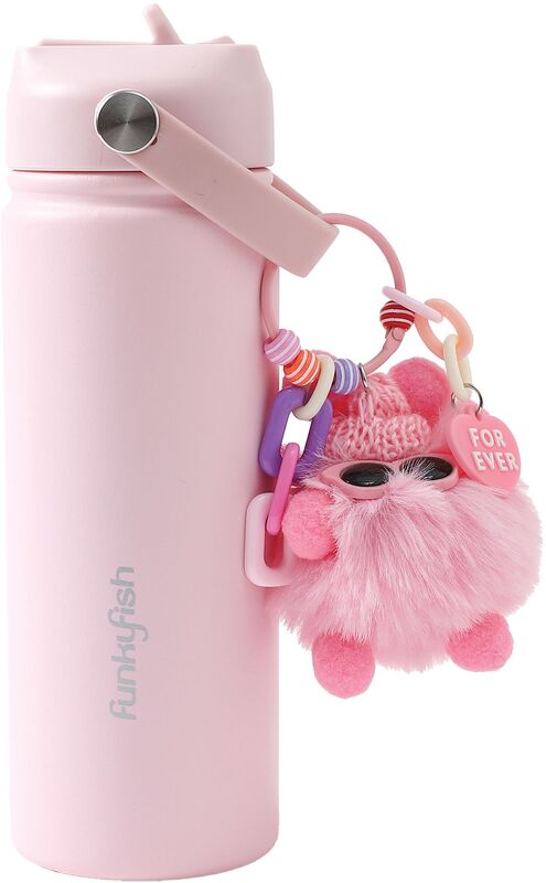 Funkyfish Παγούρι Με Μπρελόκ Ροζ Charms 500ml (300-30341)