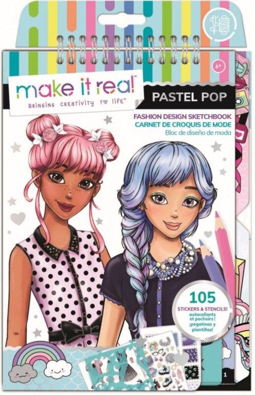 Make It Real Fashion Design Sketchbook Pastel Pop (3205)