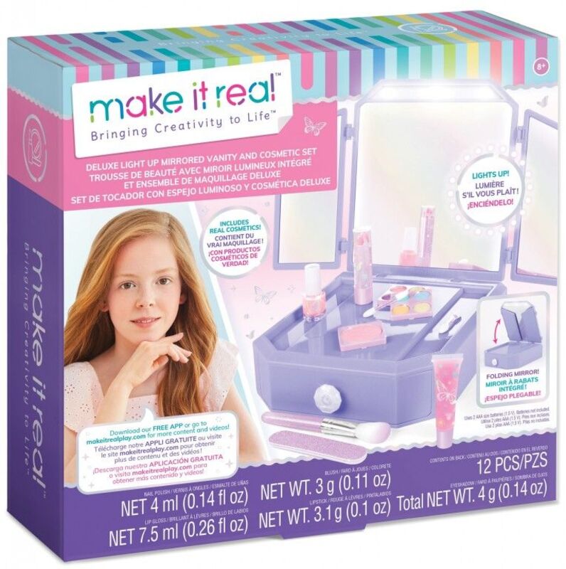 Make It Real Deluxe Light Up Mirrored Vanity And Cosmetic Set (2532)