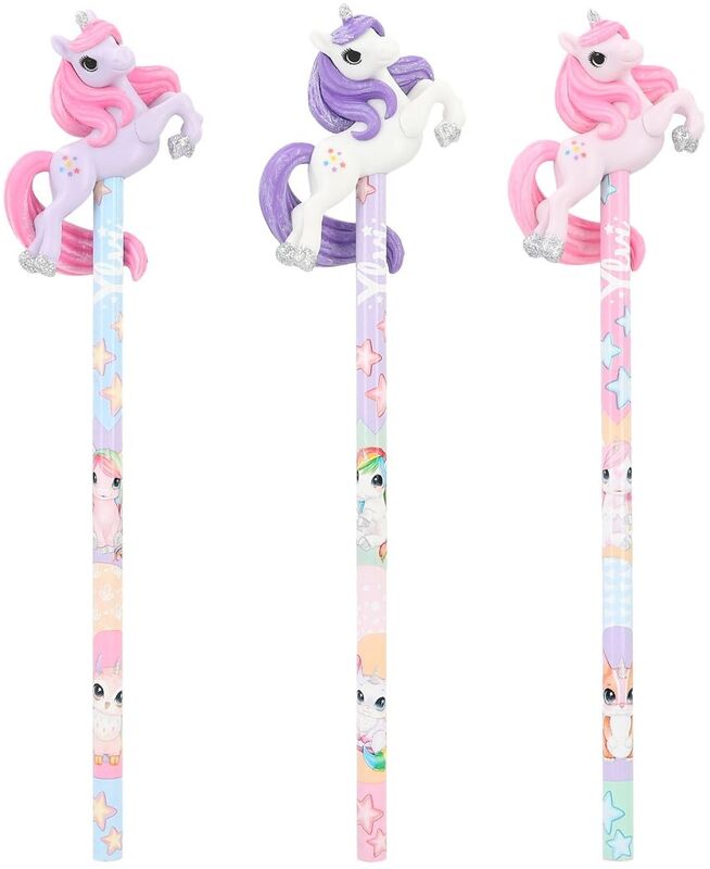 Ylvi Μολύβι Με 3D Unicorn Topper-3 Σχέδια-1Τμχ (D12860)