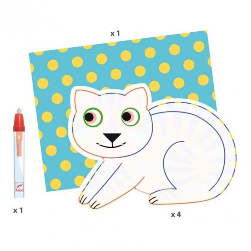 Djeco Μαγική Ζωγραφική Με Μαρκαδόρο Με Νερό-Πολύχρωμα Ζωάκια (176-09068) φωτογραφία