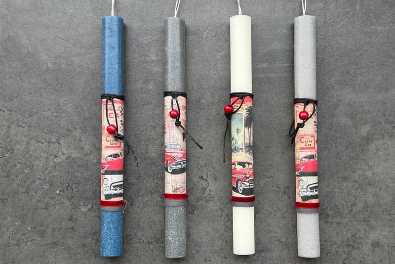 Λαμπάδα Ντεκουπάζ Αυτοκίνητο Αντίκα-4 Σχέδια (961-196-0021)