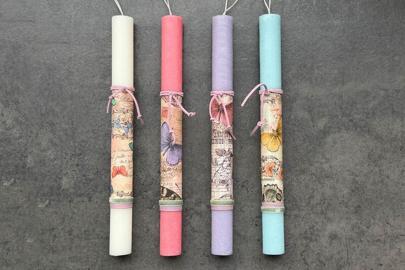 Λαμπάδα Ντεκουπάζ Πεταλούδες-4 Σχέδια (961-194-0087)