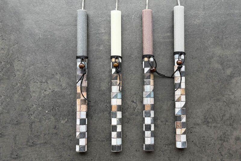 Λαμπάδα Ντεκουπάζ Τετράγωνα-4 Σχέδια (961-184-0113)