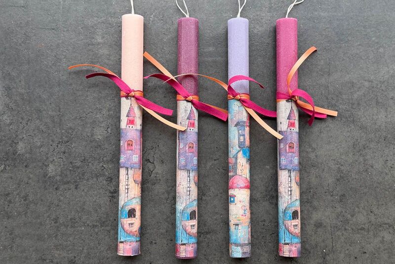 Λαμπάδα Ντεκουπάζ Σπίτια-4 Σχέδια (961-196-0005)