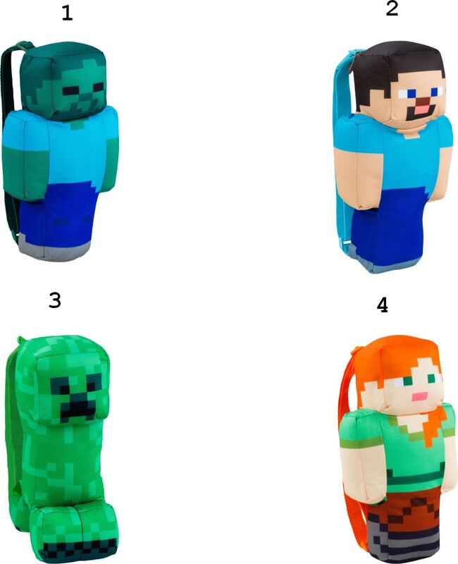Minecraft Λούτρινο Backpack-4 Σχέδια (MNC09000) φωτογραφία