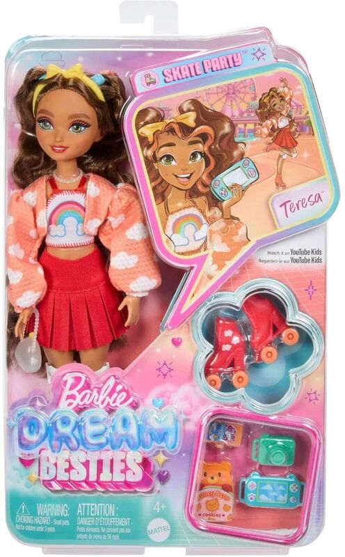Barbie Dream Besties Roller Skate-Teresa (JFX98) - φωτογραφία 2