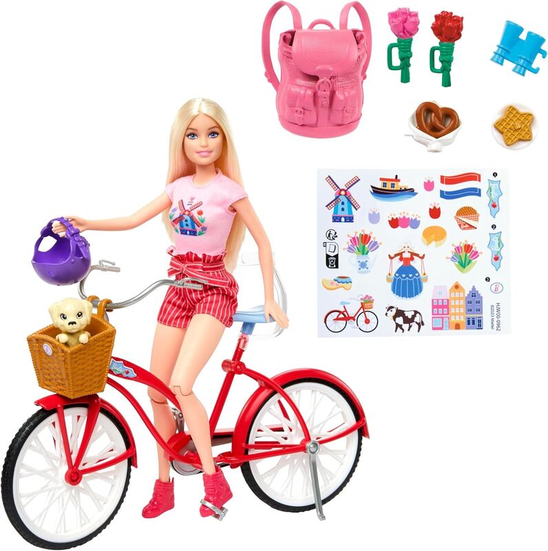 Barbie Με Κουταβάκι Και Ποδήλατο Pink Passport (HWJ00) - φωτογραφία 3