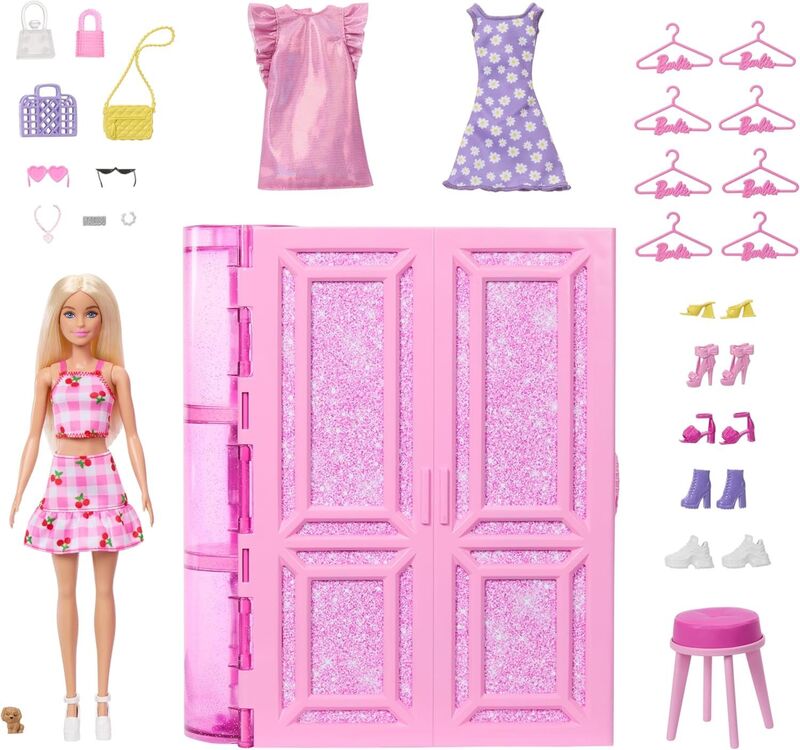 Barbie Fashion Fun Ντουλάπα & Κούκλα (HXD58)