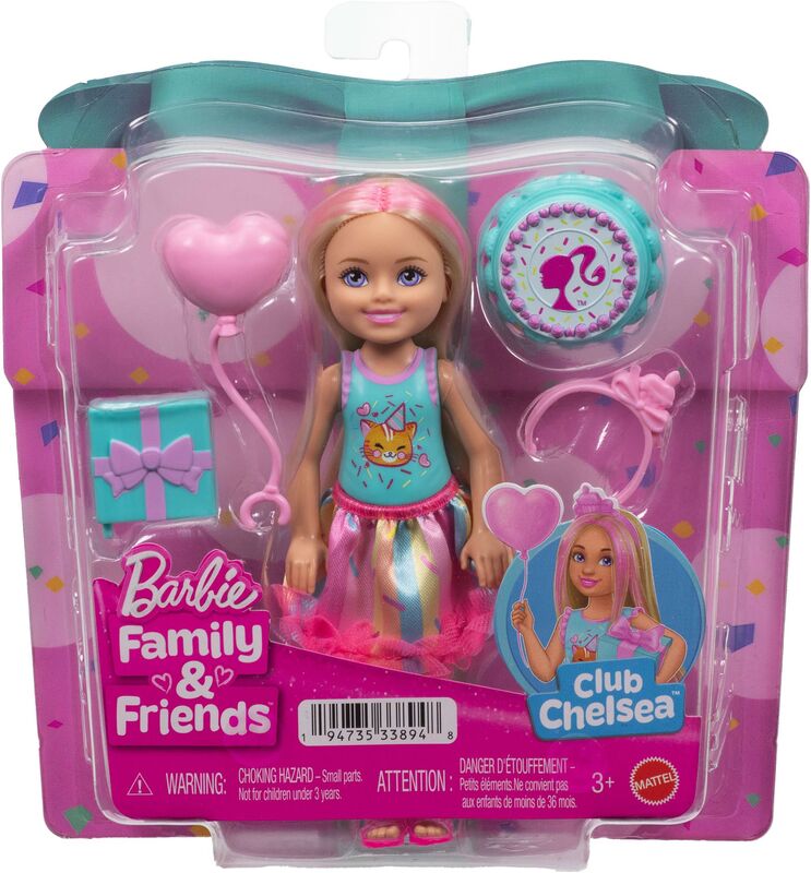 Mattel Barbie Club Chelsea Χαρούμενα Γενέθλια Κούκλα Kαι Αξεσουάρ - JJB37 - φωτογραφία 2