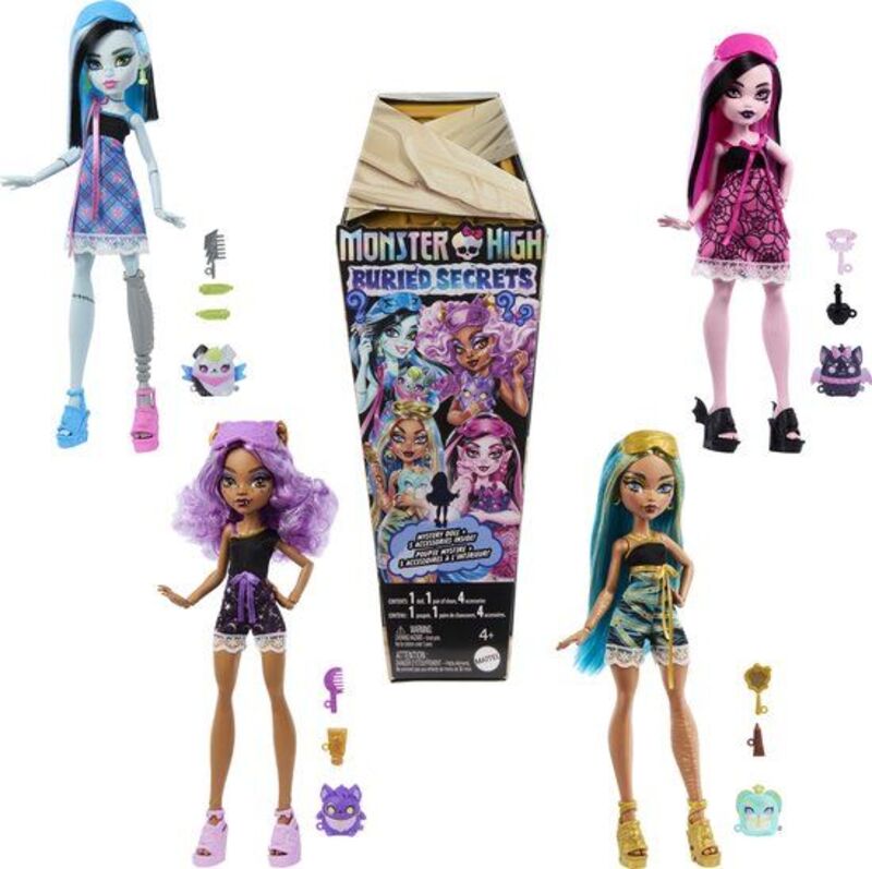 Monster High Buried Secrets-4 Σχέδια-1Τμχ (HYV64)