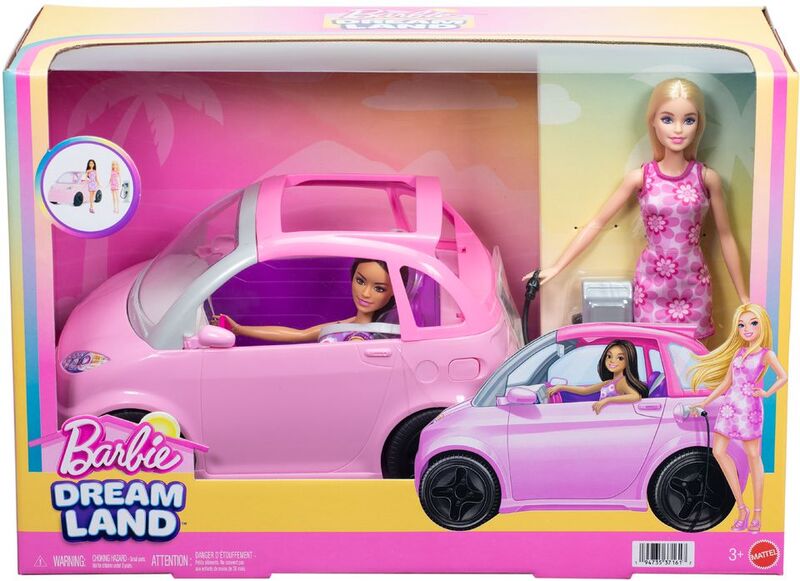 Barbie Σετ 2 Dolls & Ηλεκτρικό Αυτοκίνητο (JLX43) - φωτογραφία 2