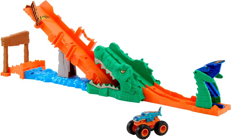 Hot Wheels Monster Trucks Πίστα-Εξόντωση Κροκόδειλου (JJN45)