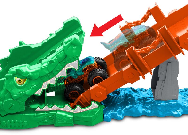 Mattel Hot Wheels Monster Trucks Πίστα-Εξόντωση Κροκόδειλου - JJN45 - φωτογραφία 4