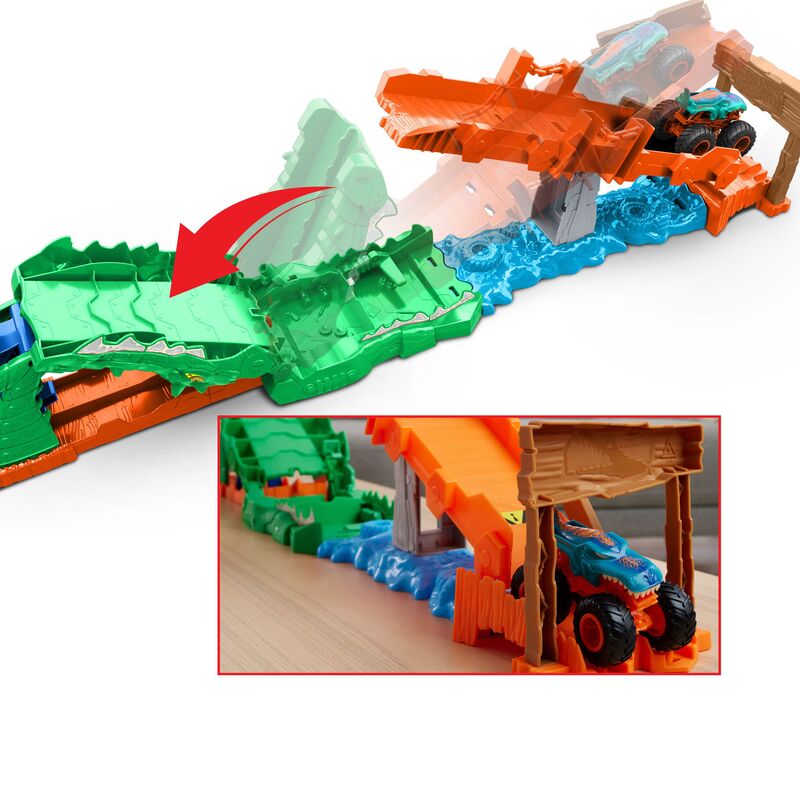 Mattel Hot Wheels Monster Trucks Πίστα-Εξόντωση Κροκόδειλου - JJN45 - φωτογραφία 5