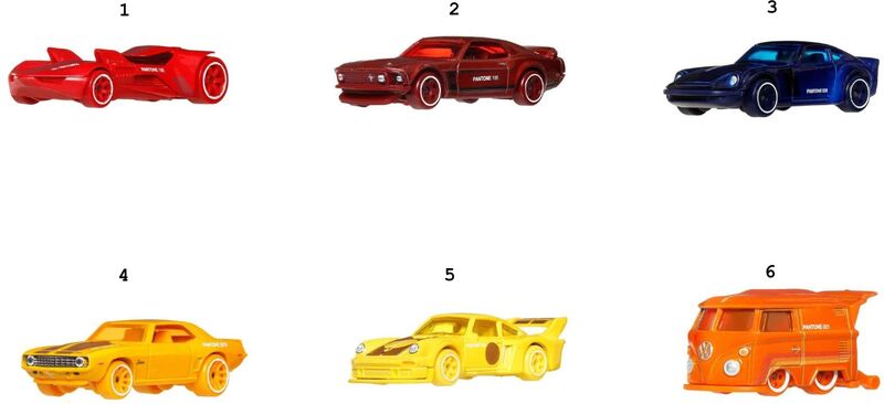 Hot Wheels Αυτοκινητάκια-Pantone-6 Σχέδια (JKY47) - φωτογραφία 2