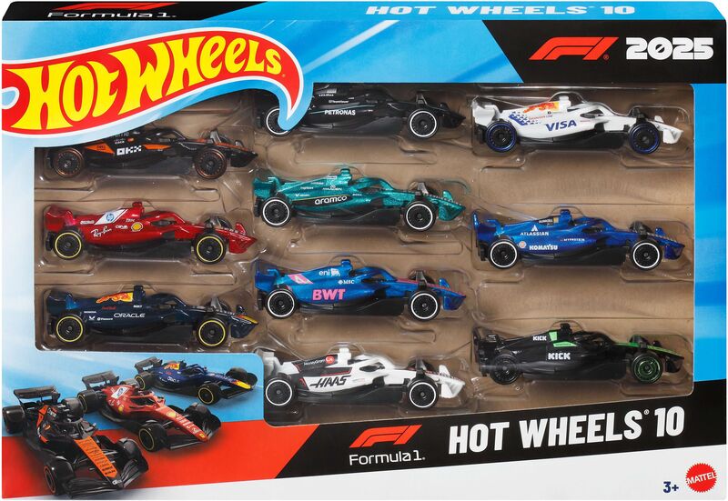 Hot Wheels Αυτοκινητάκια F1 Σετ Των 10 (JMM24) - φωτογραφία 2