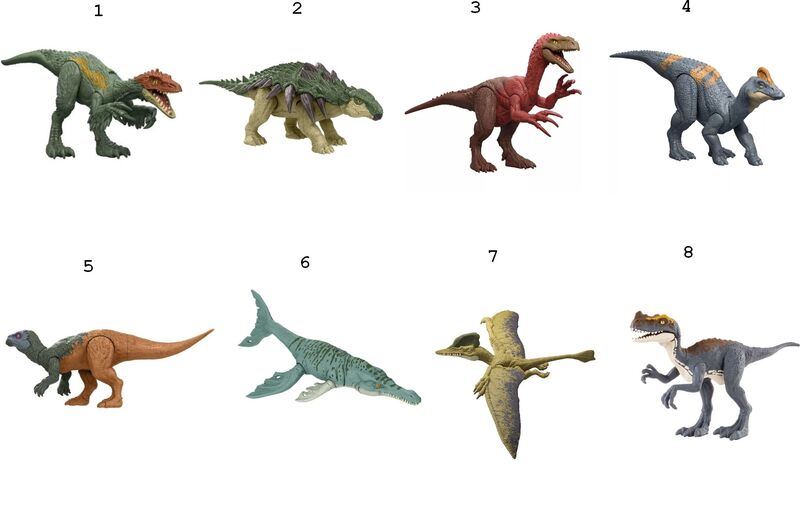 Jurassic World Rebirth Φιγούρες Δεινοσαύρων-8 Σχέδια (JGB72) - φωτογραφία 2