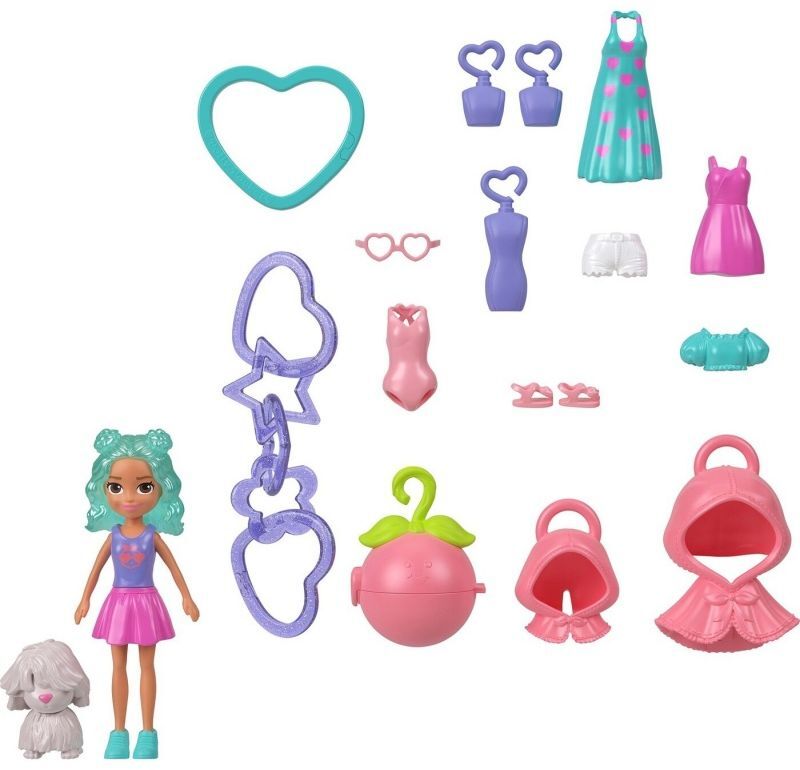 Polly Pocket Polly Κούκλα Με Αξεσουάρ & Μπρελόκ Μεσαίο Pack-3 Σχέδια (JKR46) - φωτογραφία 3
