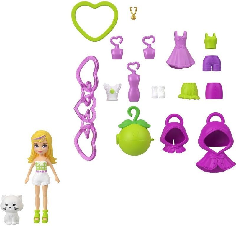 Polly Pocket Polly Κούκλα Με Αξεσουάρ & Μπρελόκ Μεσαίο Pack-3 Σχέδια (JKR46) - φωτογραφία 4