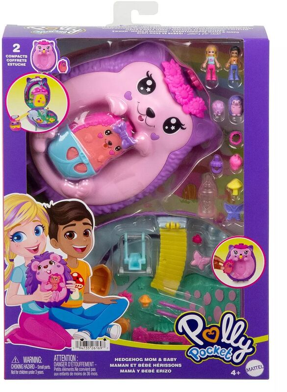 Polly Pocket Polly Mini-Τσαντάκι Trendy Μαμά Σκαντζόχοιρος & Σκαντζοχοιράκι (JBJ91) - φωτογραφία 2
