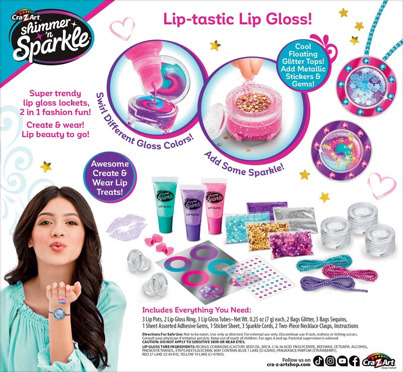 Cra-Z-Art Shimmer'N Sparkle Glitter & Gem Gloss Lockets (65548) φωτογραφία