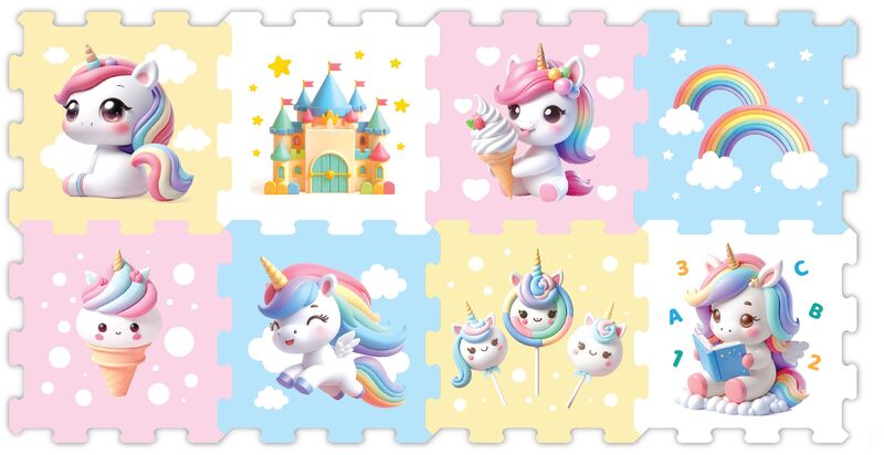 Sun Ta Sun Ta Παζλ Πατάκι Δαπέδου 8 Τμχ-Μονόκερος (3410)