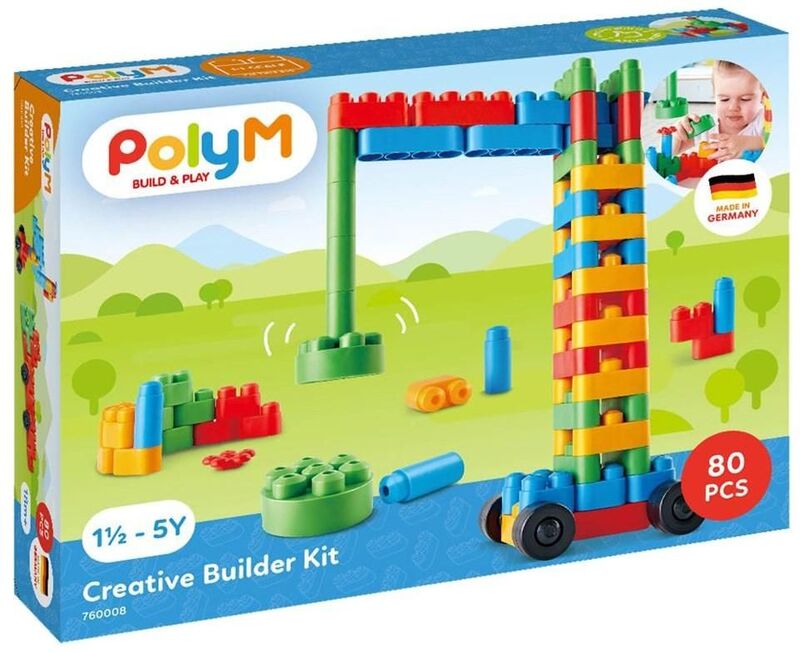 Hape PolyM Σετ Κατασκευών Builder Kit 80Τμχ (760008)