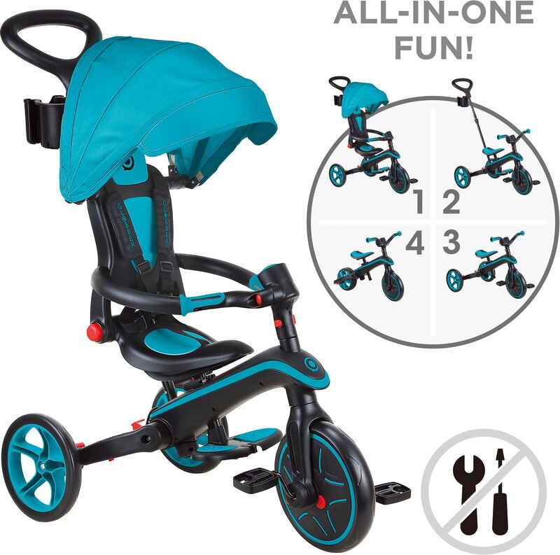 Globber Τρίκυκλο Trike Explorer Foldable 4 In 1 Teal (732-105) φωτογραφία