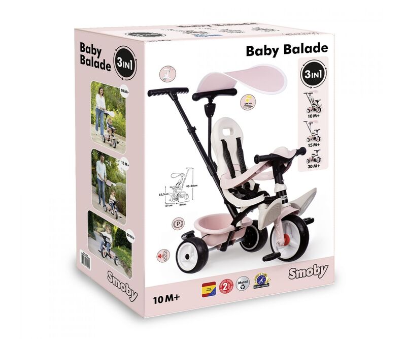 Smoby Pico Baby Balade Τρίκυκλο Pink (741404) - φωτογραφία 2