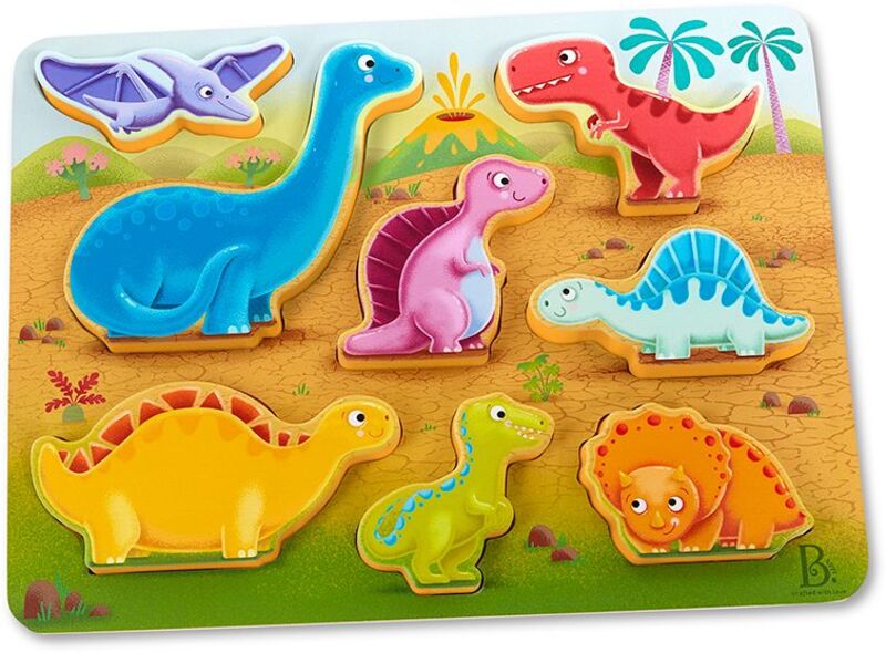 B.Toys Ξύλινο Πάζλ Chunky Δεινόσαυροι (BX2214GZ)
