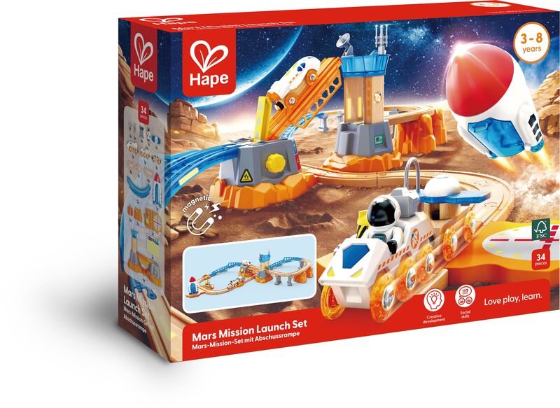 Hape Railway Ξύλινος Σιδηρόδρομος Αποστολή Στο Διάστημα (E3798) φωτογραφία