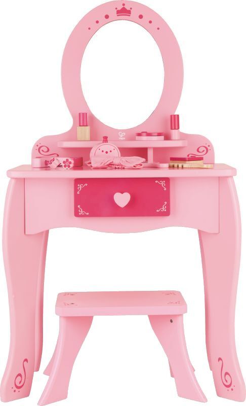 Hape Ξύλινο Σετ Dresser Table And Stool Girl’s Vanity-Pink (E8350A)