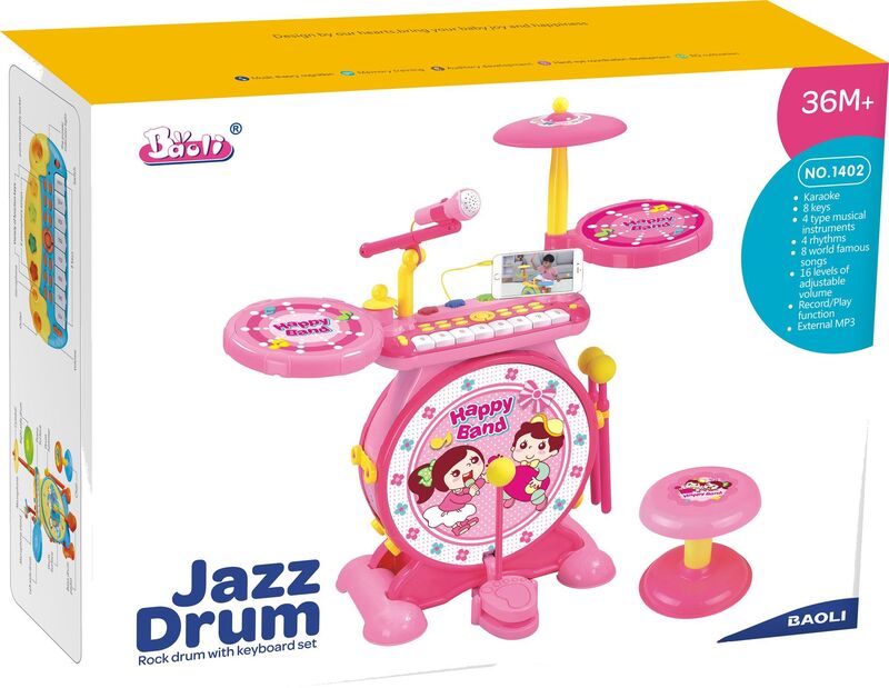 BW Αρμόνιο & Drum Set With Microphone B/O (1402-Y) - φωτογραφία 3