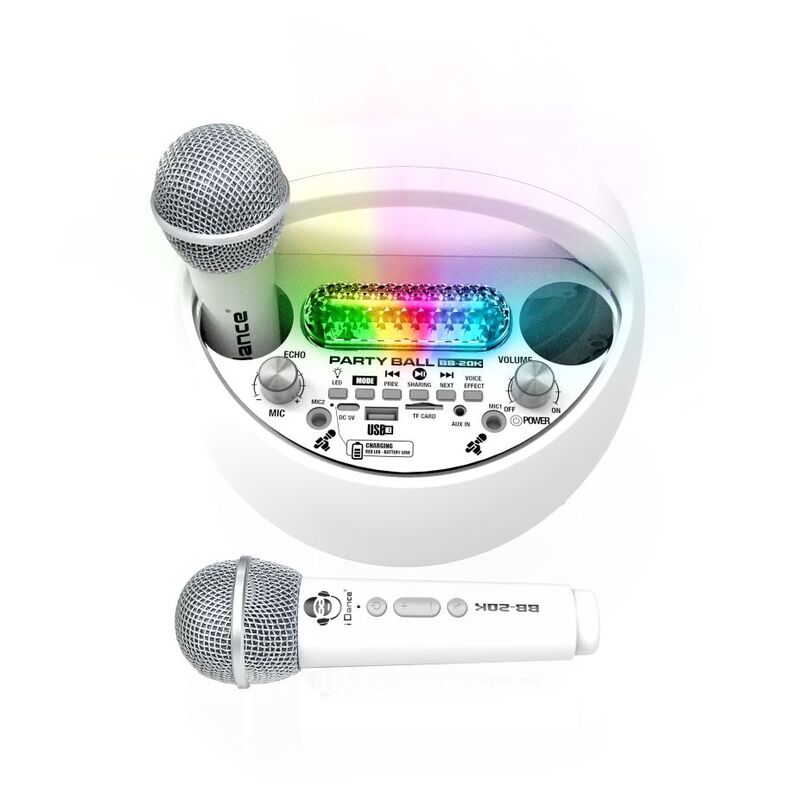 iDance Σετ Karaoke Party Ball White-BB20K (BB20K(WH)) - φωτογραφία 4