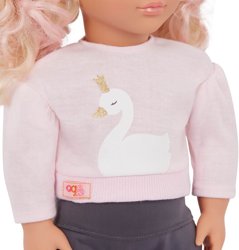 Our Generation Κούκλα Eliana With Sweater & Plash Swan (BD31466Z) - φωτογραφία 4