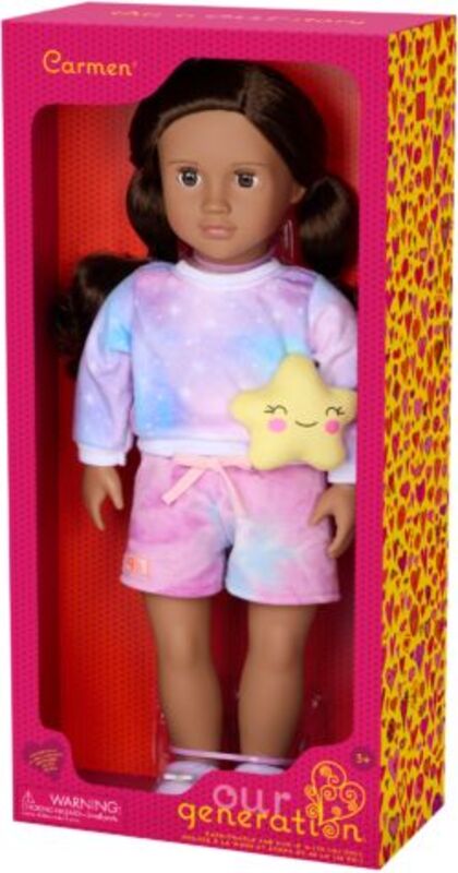 Our Generation Κούκλα Carmen With Rainbow Pijama & Star Pillow (BD31711Z) - φωτογραφία 2