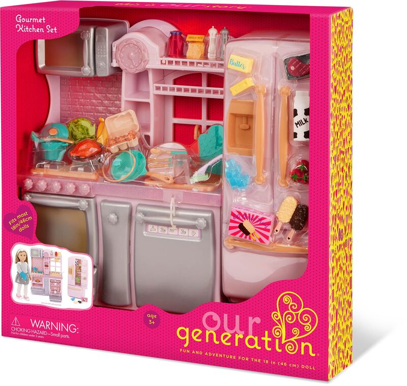 Our Generation Σετ Gourmet Kitchen With Accessories Light Pink (BD35425Z) - φωτογραφία 2
