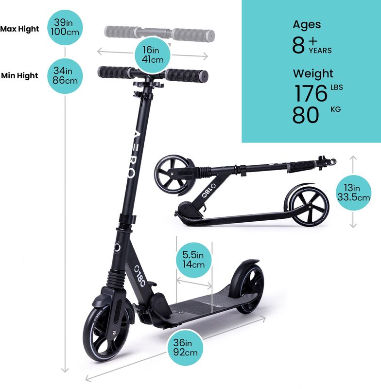 HLS Πατίνι Aero B (A180-BLACK) φωτογραφία