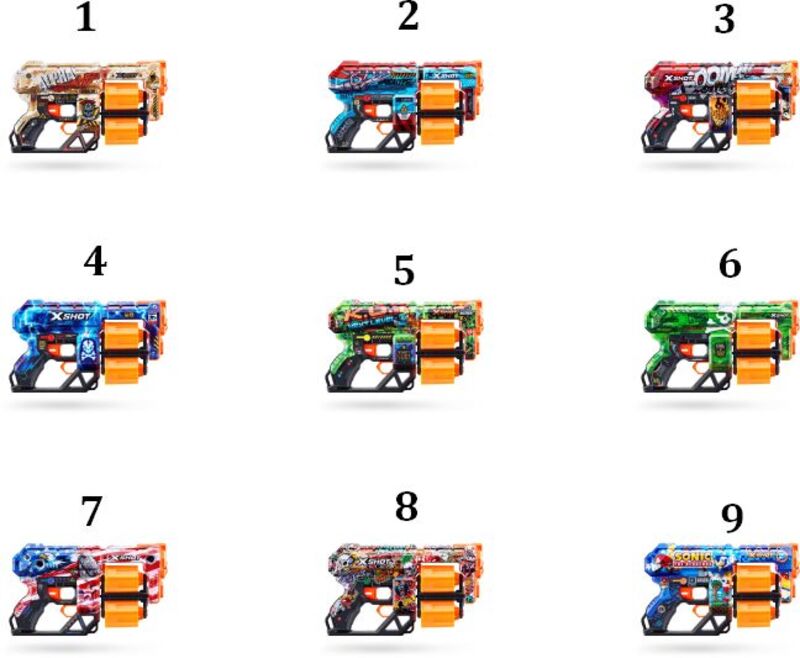 Zuru X-Shot Skins Dread 12 Darts-9 Σχέδια (36517) φωτογραφία