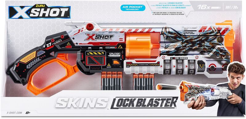 Zuru X-Shot Skins Lock Blaster 16 Darts (36606) φωτογραφία