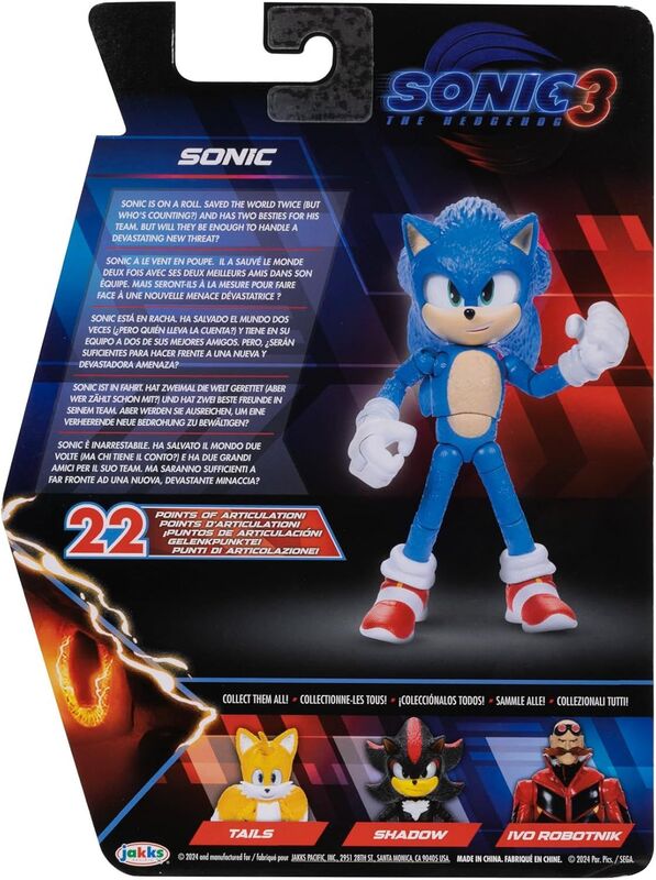 Jakks Pacific Sonic 3 Movie Φιγούρα 5'' Sonic (423974) - φωτογραφία 4