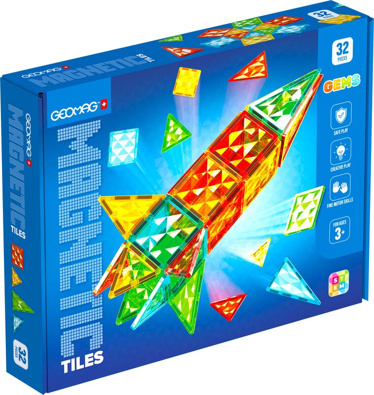 GEOMAG MAGNETIC TILES GEMS 32PCS. (PF.224.101.00)