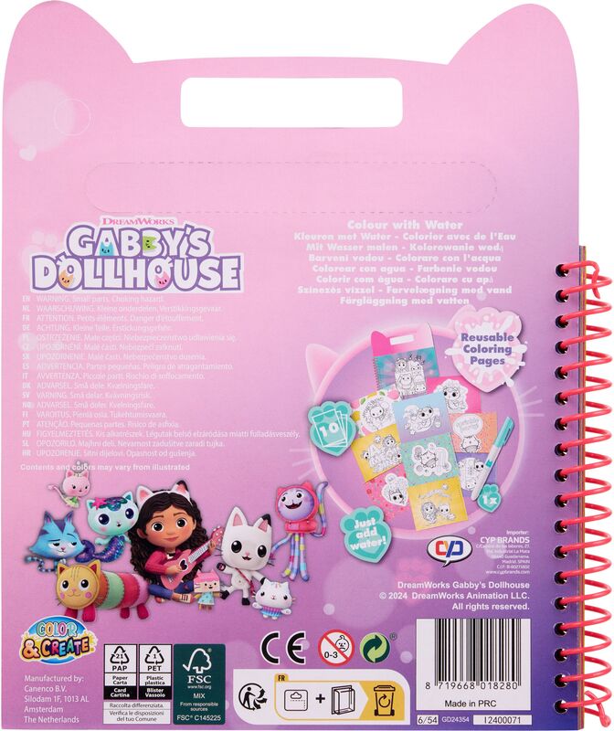 Canenco Gabby's Dollhouse Colour With Water (GD24354) - φωτογραφία 3