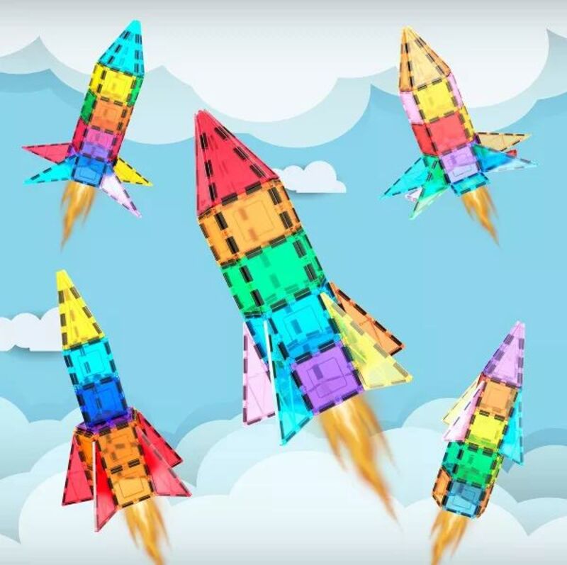 Picasso Tiles Magnetic Rocket Booster Set 32Τμχ (PT32) - φωτογραφία 4